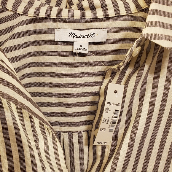 NWT Madewell stripe tie front top - Picture 6 of 7